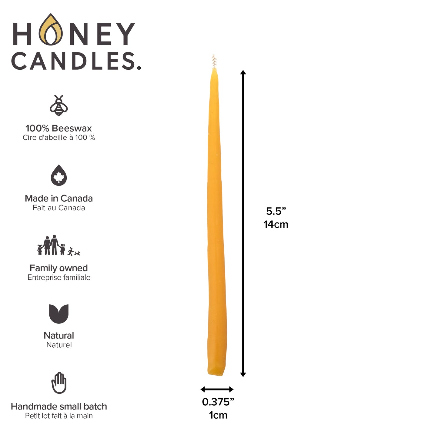 Beeswax Hanukkah Candles - Royal