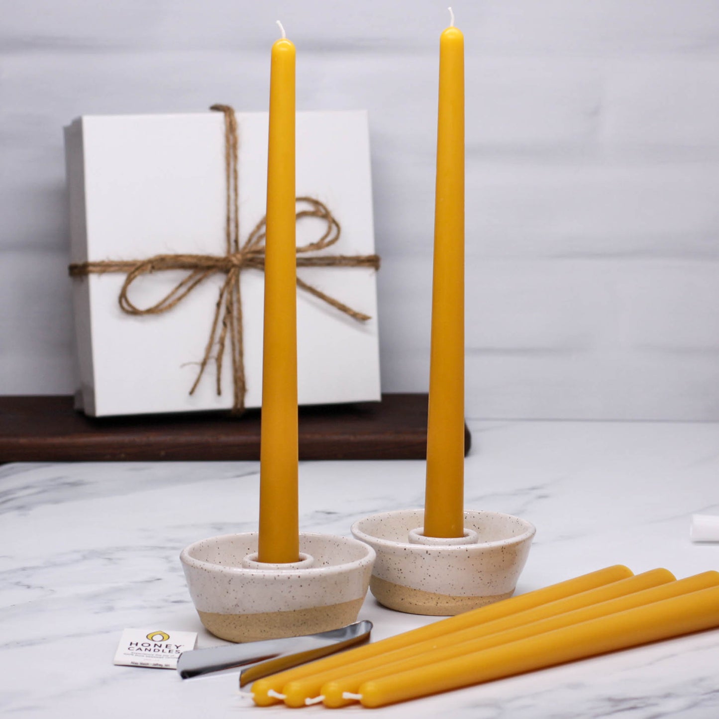 Eek Pottery X Honey Candles Candlestick Gift Set