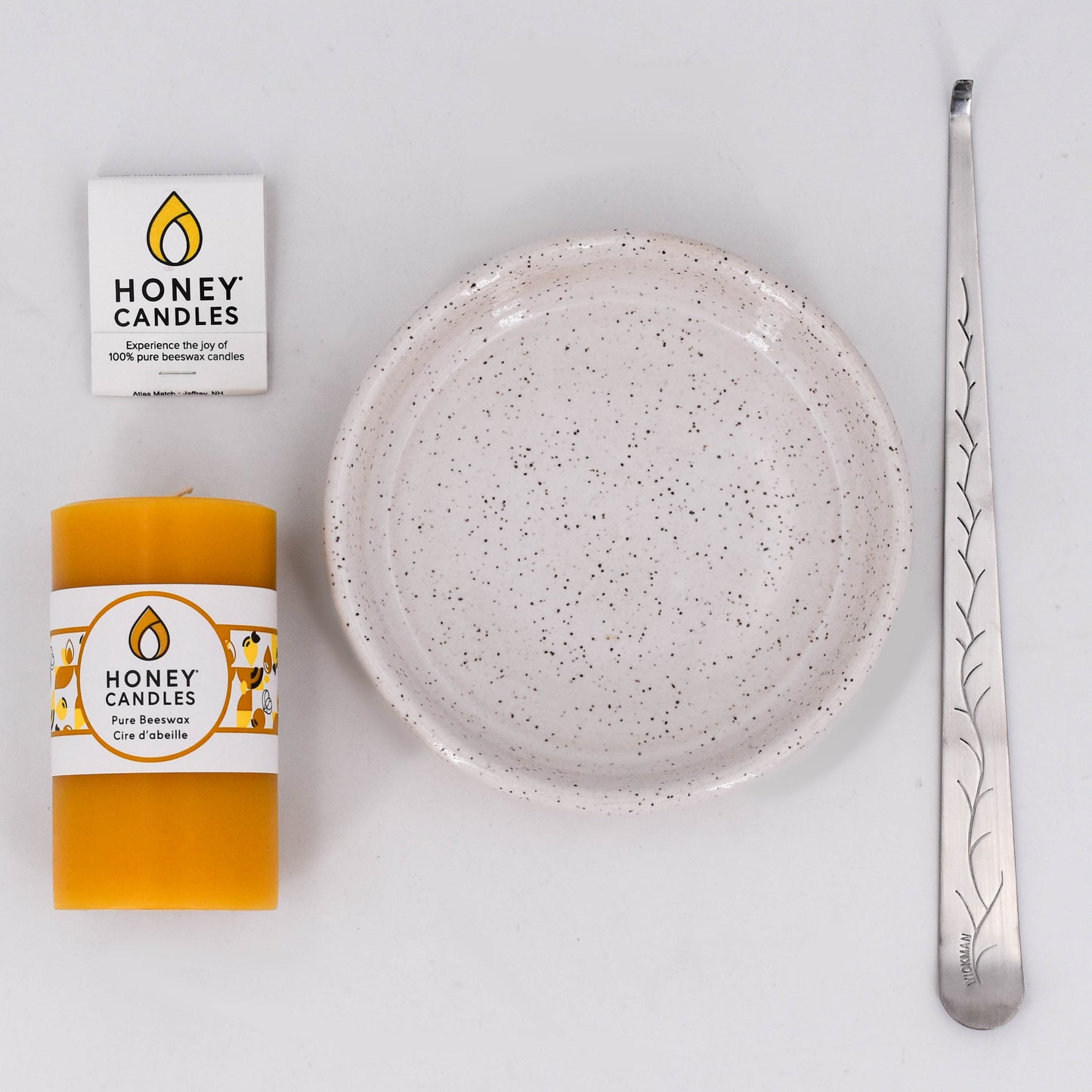 Eek Pottery x Honey Candles Small Pillar Gift Set