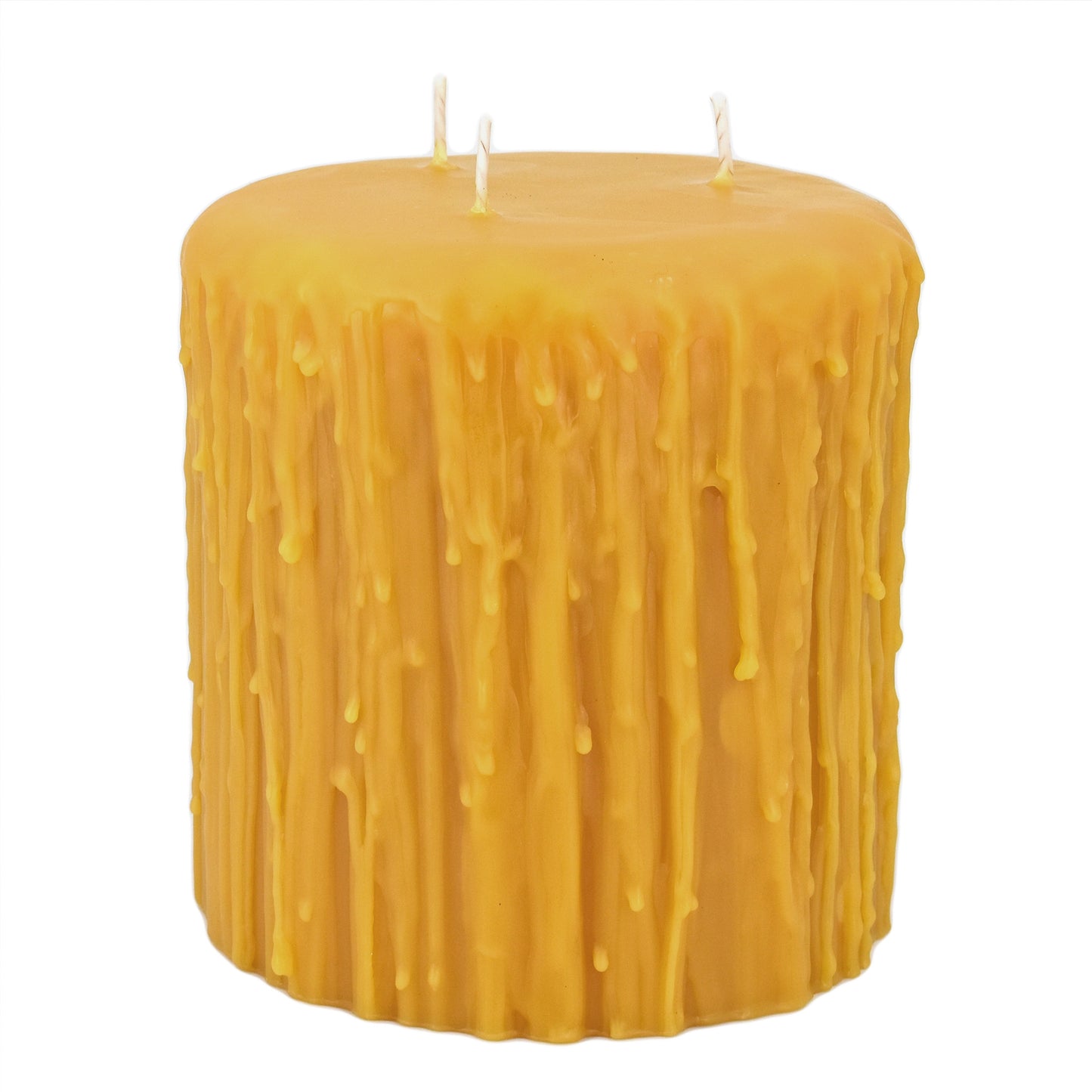 3 Wick Natural Beeswax Heritage Drip Pillar Candle