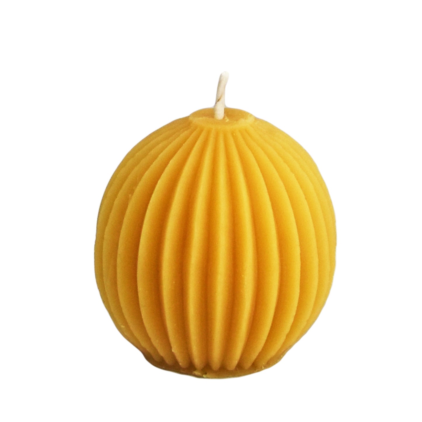 Natural Beeswax Fluted Sphere Candle