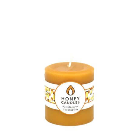 Round Natural Beeswax Pillar Candle