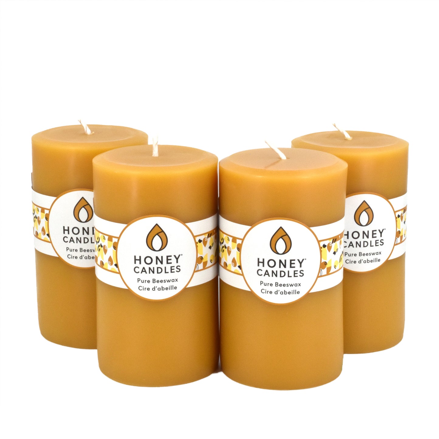 Round Natural Beeswax Pillar Candle