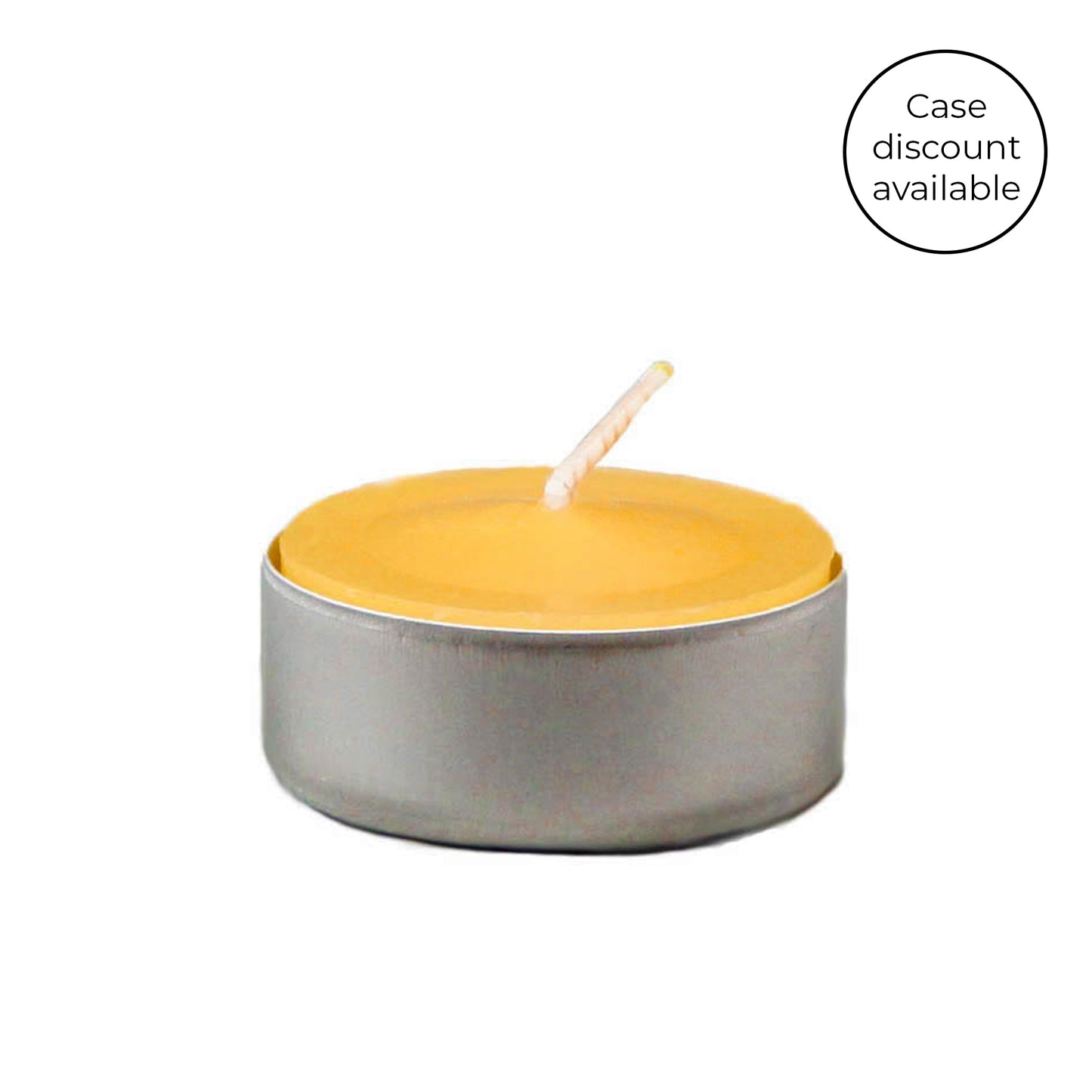 Natural Beeswax Tealight Candle - Aluminum Cup