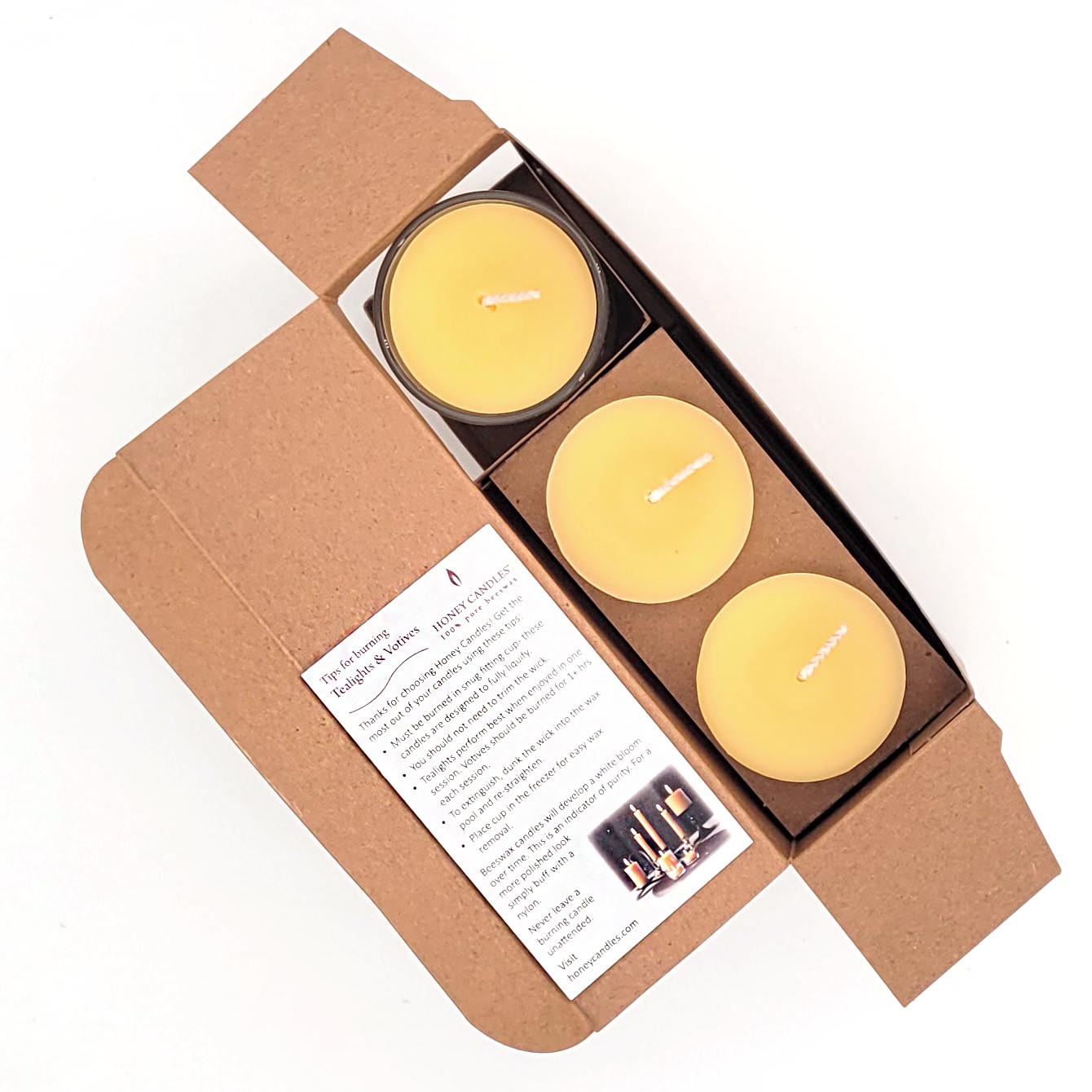 3 Pack of Evening Bloom Beeswax Votive Candles