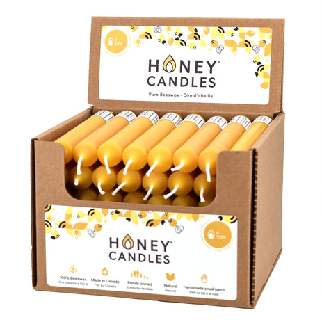 6 Inch Natural Beeswax Tube Candle