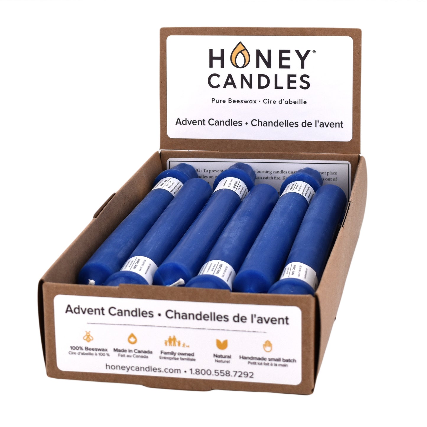 Blue Beeswax Advent Candle