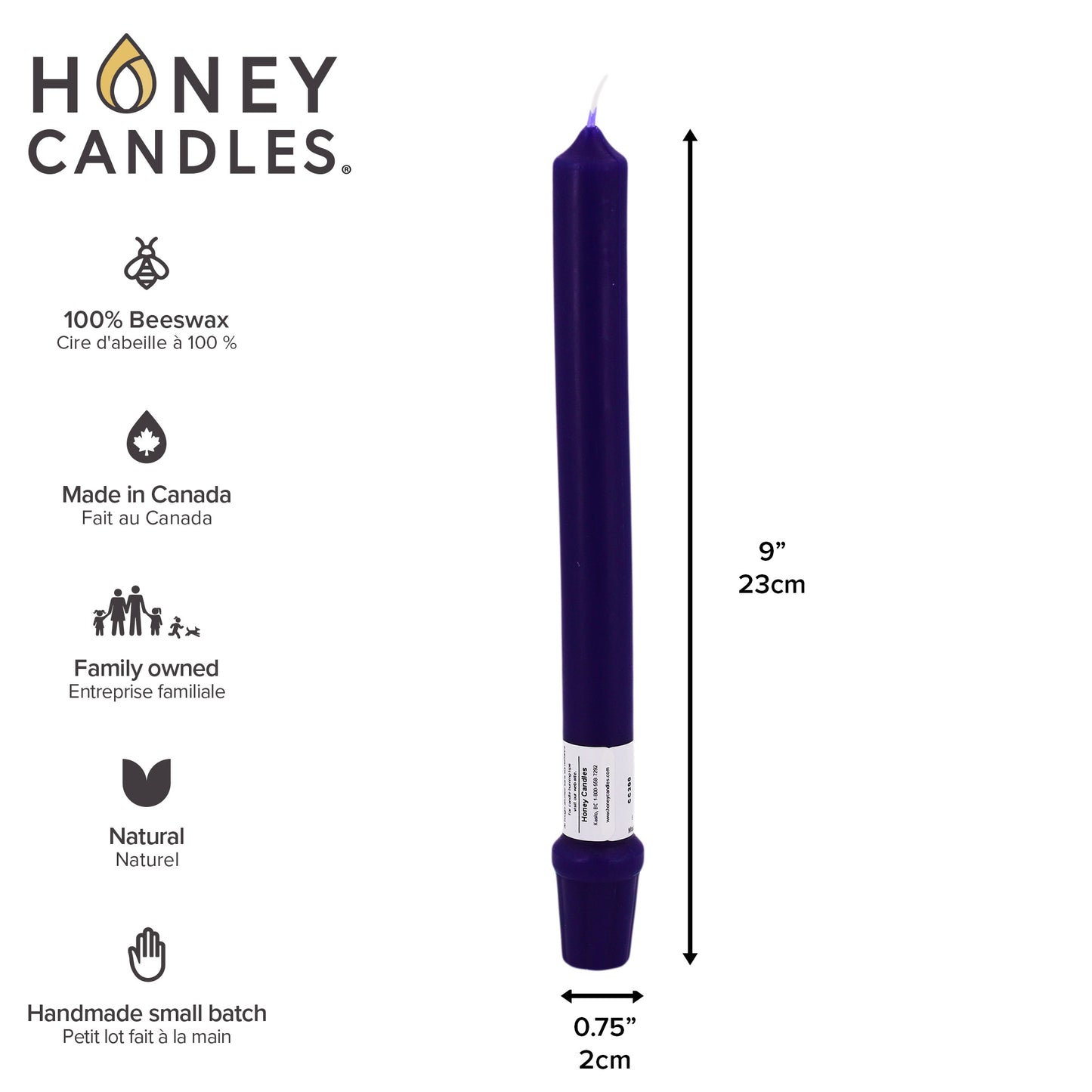 Violet Beeswax Advent Candle