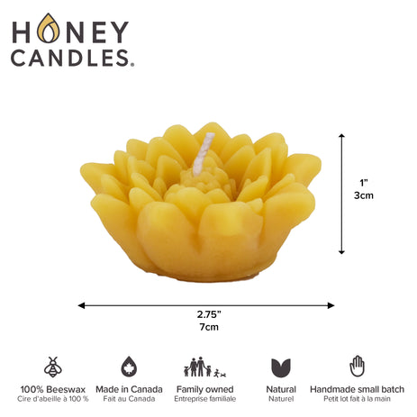 Beeswax Floating Lotus Candle (9 Colors)