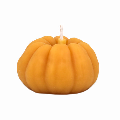 Large Natural Beeswax Pumpkin Candle