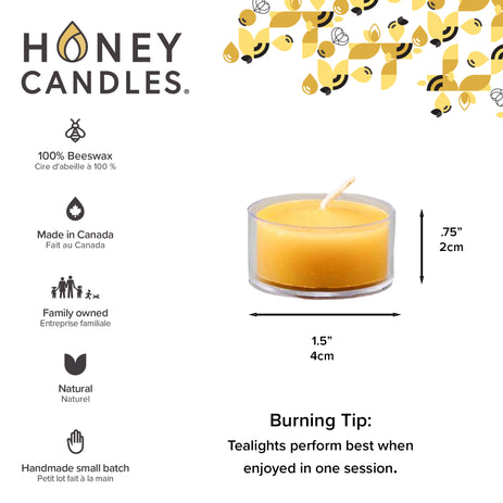 Roll of 8 Natural Beeswax Tealight Candles