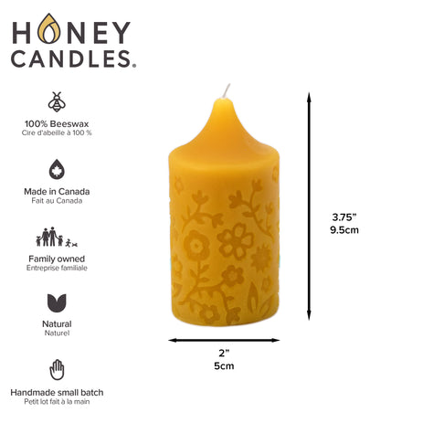 Natural Beeswax Flower Pillar