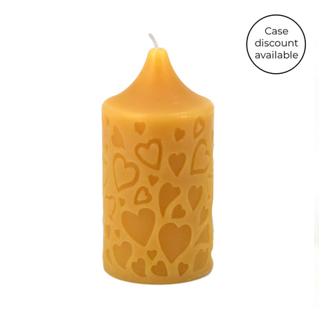 Natural Beeswax Heart Pillar