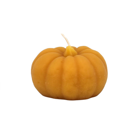 Small Natural Beeswax Pumpkin Candle