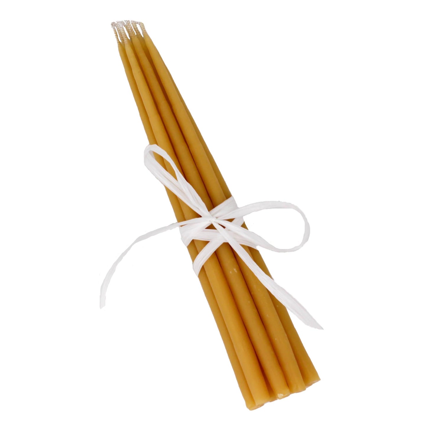 10 Pack of 8 Inch Natural Beeswax Thin Tapers