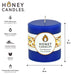 Round Blue Beeswax Pillar Candle