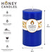 Round Blue Beeswax Pillar Candle