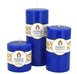 Round Blue Beeswax Pillar Candle