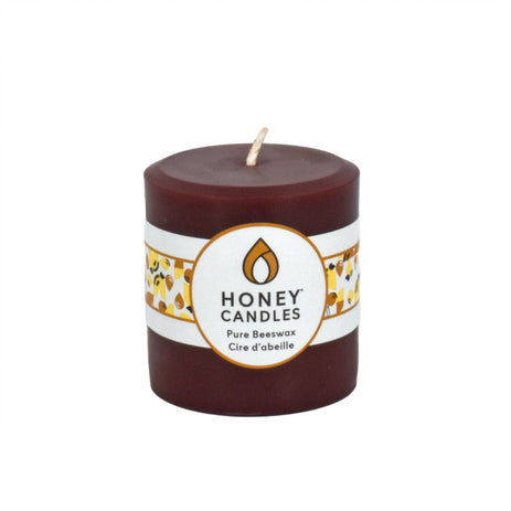 Round Dark Brown Beeswax Pillar Candle