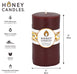 Round Dark Brown Beeswax Pillar Candle