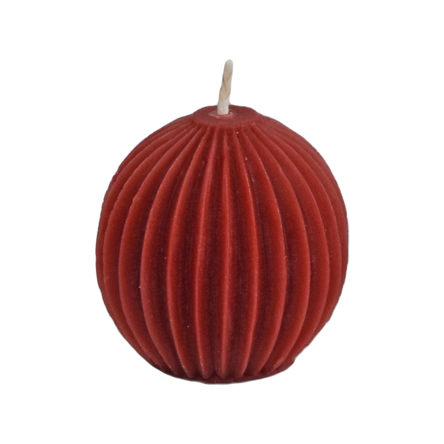 Burgundy Beeswax Fluted Sphere Candle