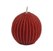 Burgundy Beeswax Fluted Sphere Candle