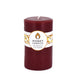 Round Burgundy Beeswax Pillar Candle