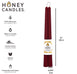 Pair of 12 Inch Burgundy Beeswax Taper Candles