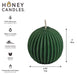 Forest Green Beeswax Fluted Sphere Candle