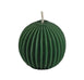 Forest Green Beeswax Fluted Sphere Candle