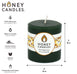 Round Forest Green Beeswax Pillar Candle