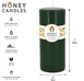 Round Forest Green Beeswax Pillar Candle