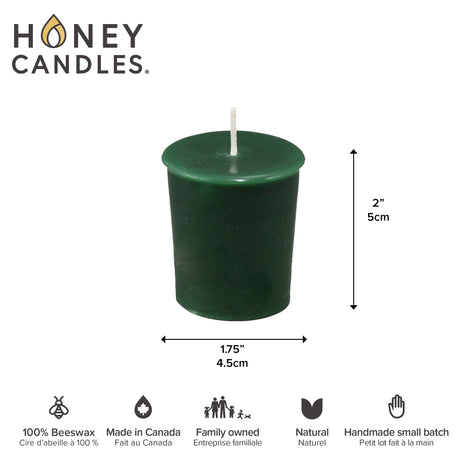 Forest Green Beeswax Votive Candle