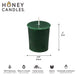 Forest Green Beeswax Votive Candle