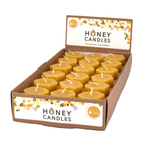 Hexagonal Natural Beeswax Votive Candle