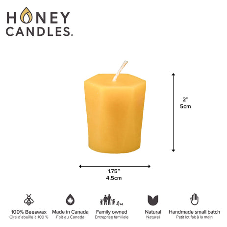 Hexagonal Natural Beeswax Votive Candle