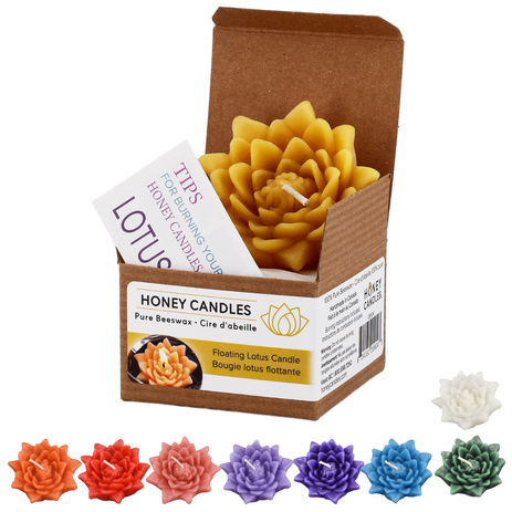 Beeswax Floating Lotus Candle (9 Colors)
