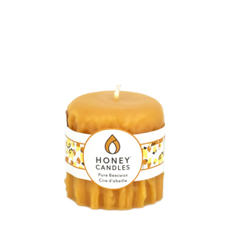 Natural Beeswax Heritage Drip Pillar Candle