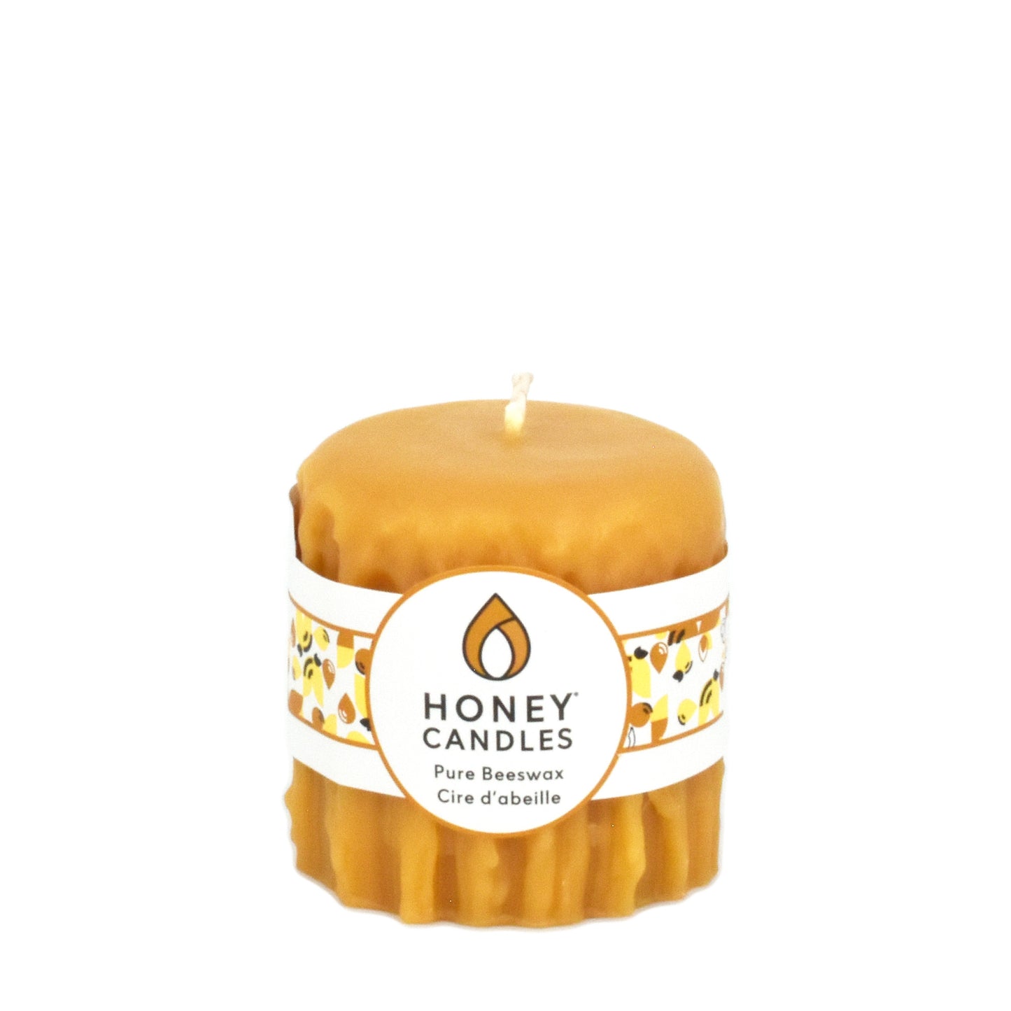 Natural Beeswax Heritage Drip Pillar Candle