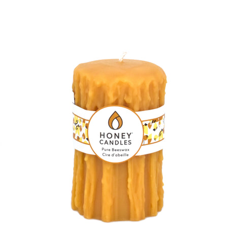 Natural Beeswax Heritage Drip Pillar Candle