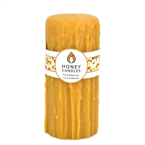 Natural Beeswax Heritage Drip Pillar Candle