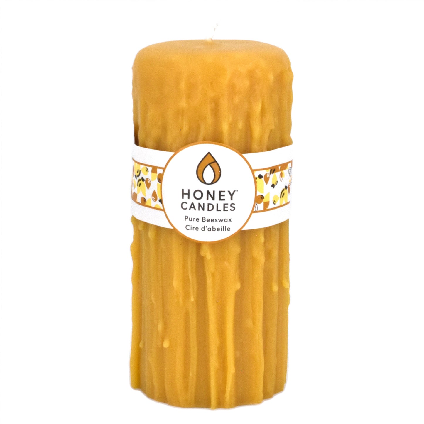 Natural Beeswax Heritage Drip Pillar Candle