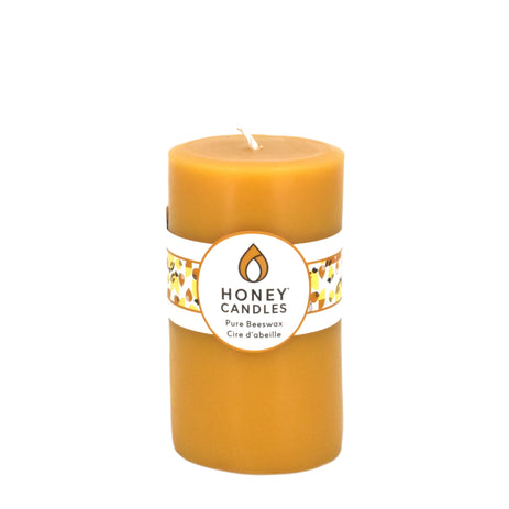 Round Natural Beeswax Pillar Candle