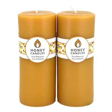 Round Natural Beeswax Pillar Candle