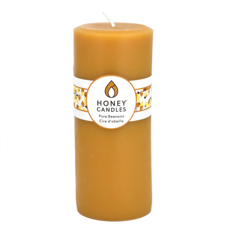 Round Natural Beeswax Pillar Candle