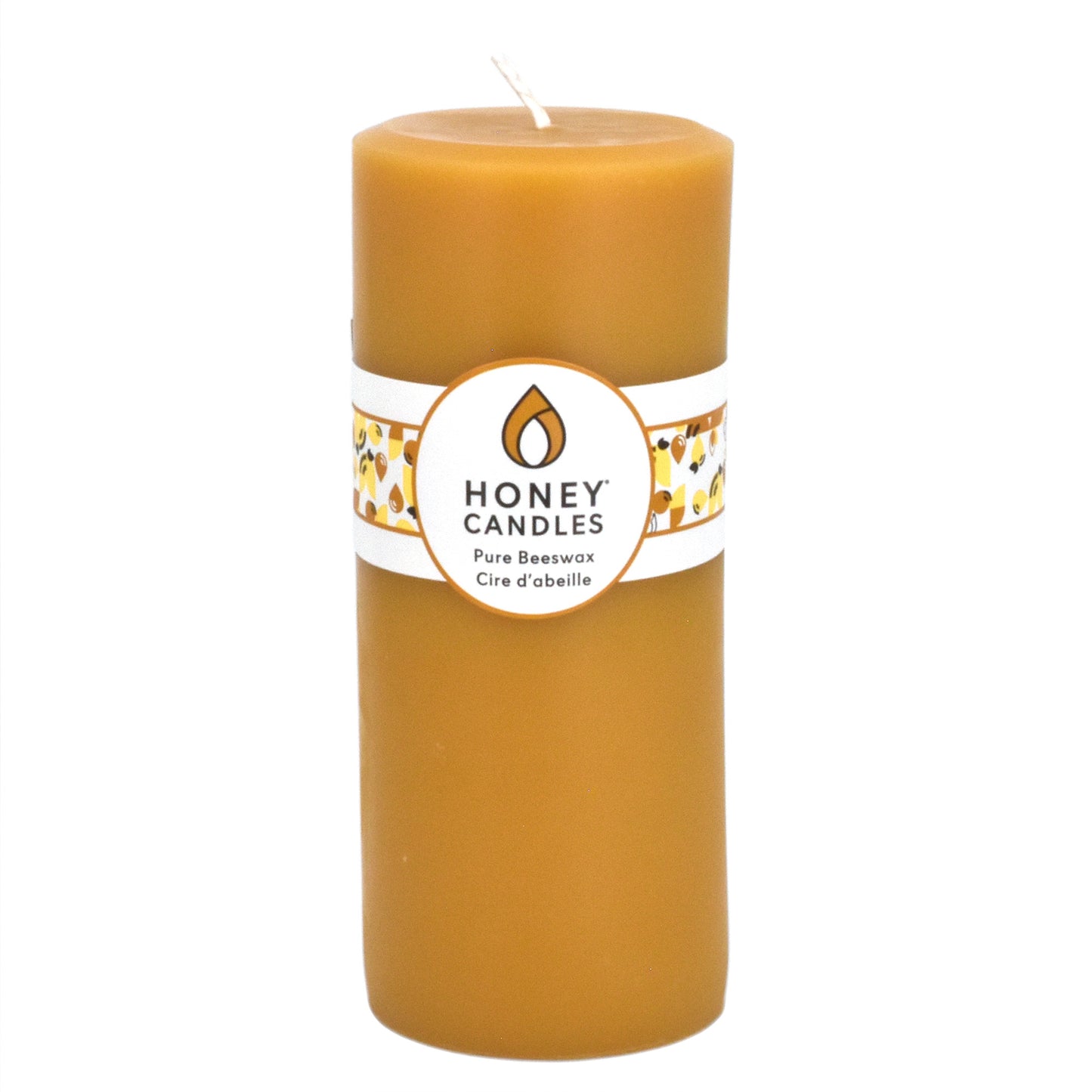 Round Natural Beeswax Pillar Candle