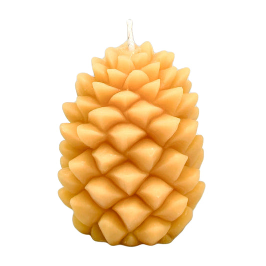 Natural Beeswax Ponderosa Pine Cone Candle