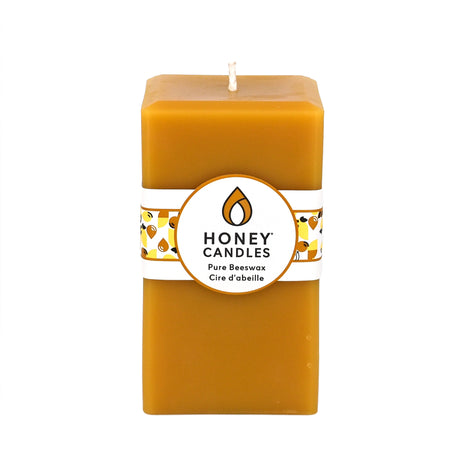 Square Natural Beeswax Pillar Candle