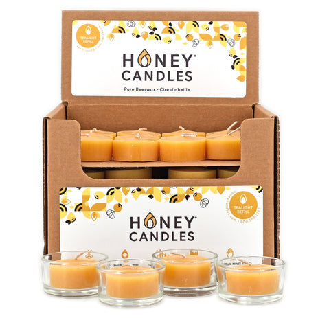 Natural Beeswax Tealight Candles - Refill Kit