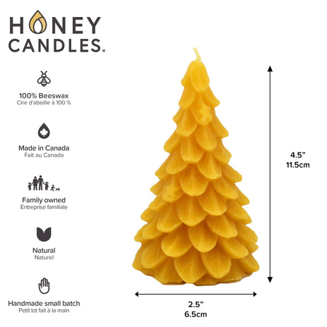 Natural Beeswax Yule Tree Candle